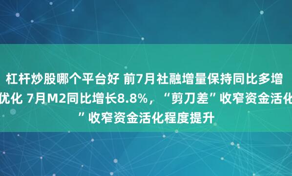 杠杆炒股哪个平台好 前7月社融增量保持同比多增 信贷结构优化 7月M2同比增长8.8%，“剪刀差”收窄资金活化程度提升